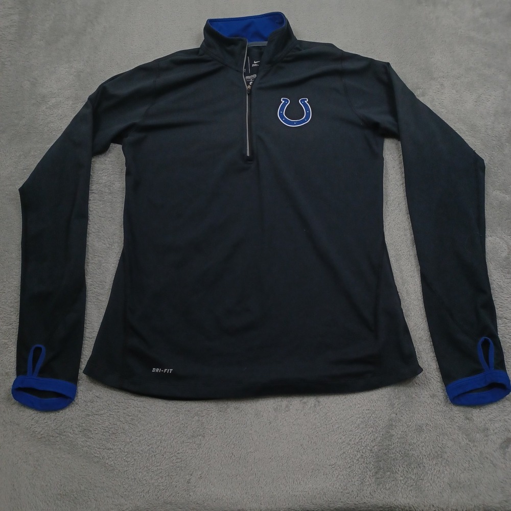 Indianapolis Colts Sweater Womens Medium Black 1/4 Zip Nike NFL Football